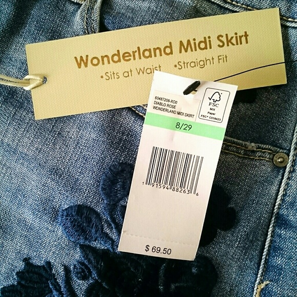 Vintage America Blues Denim Mini Skirt Blue 8/29 - Picture 6 of 8